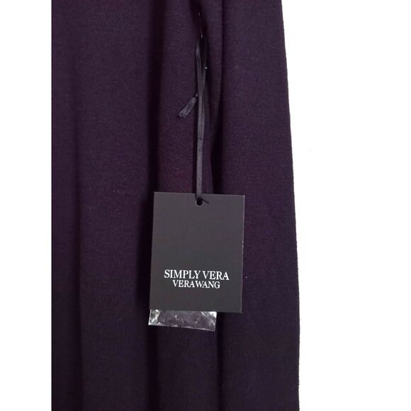 Vera Wang Crystal Beaded Tunic Purple Sweater Black Gray Pullover Long Sleeve L - Picture 5 of 7